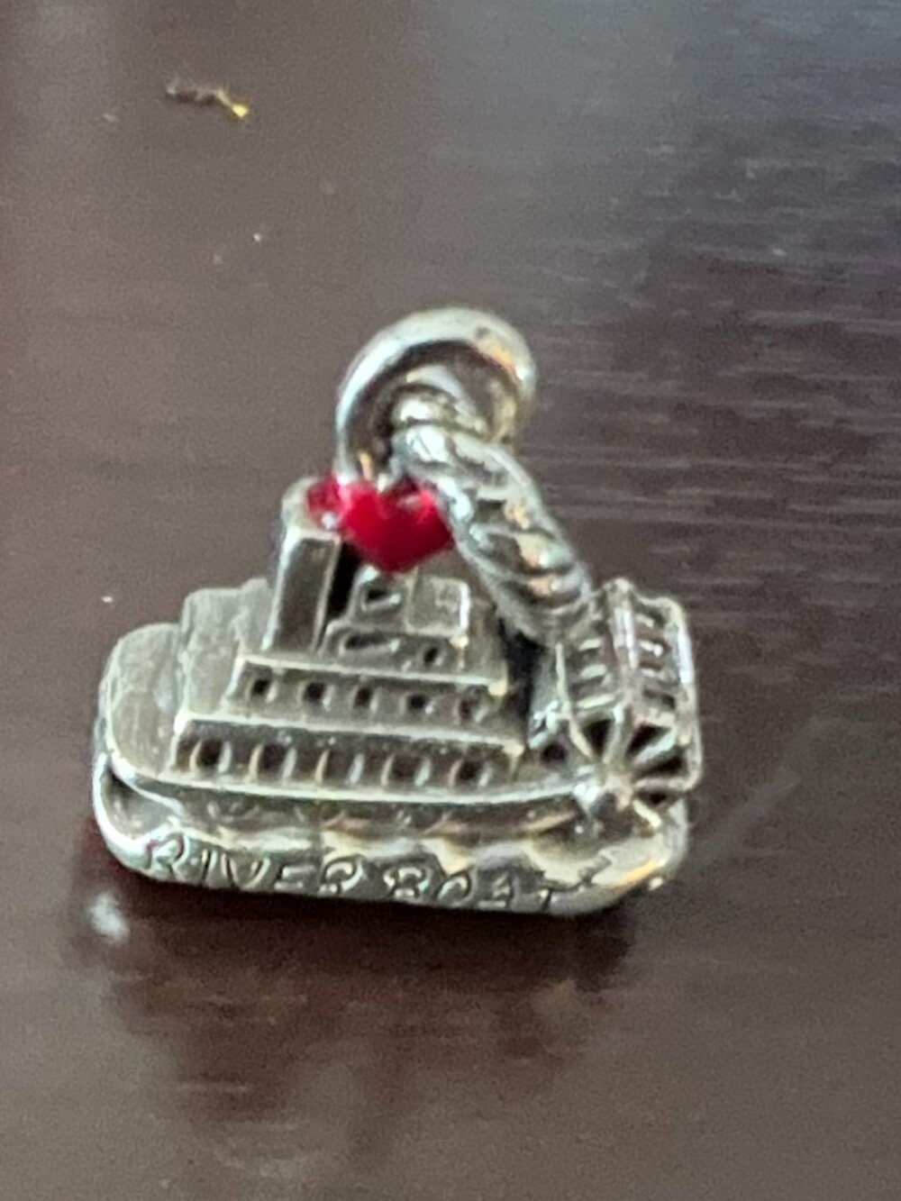 BRIGHTON ‘Mississippi’ Silver Riverboat Charm with Red Accent!